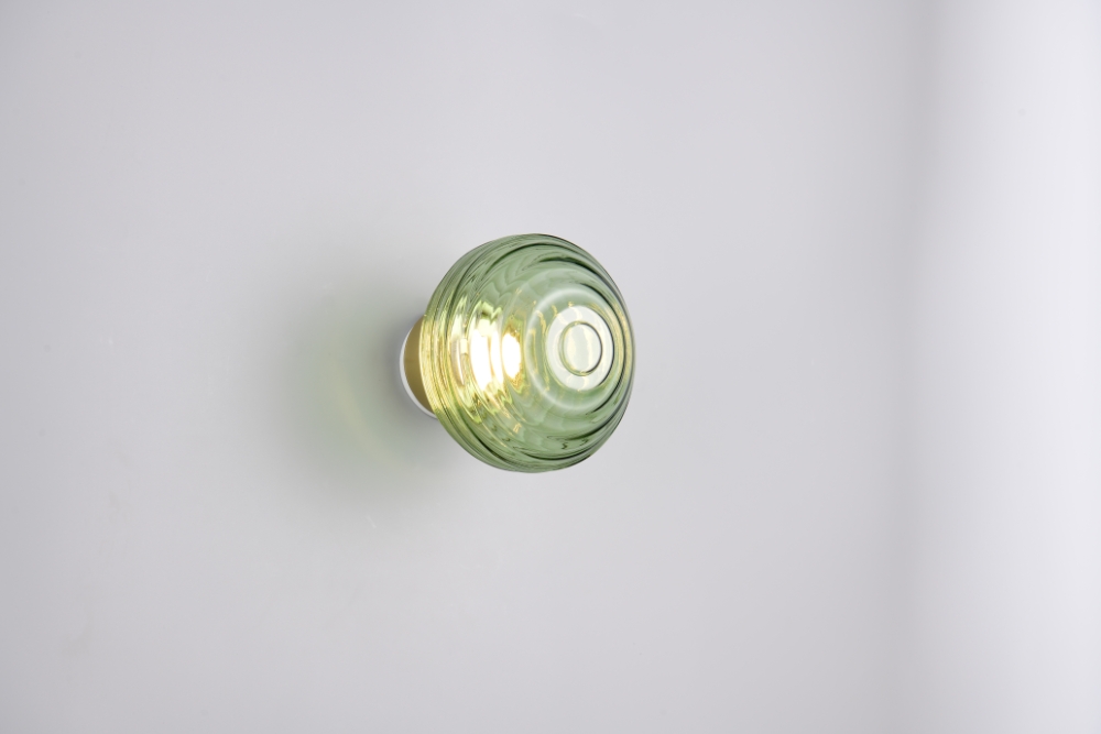 Trio WandlampEarl groen glas oplaadbaar - R27771115